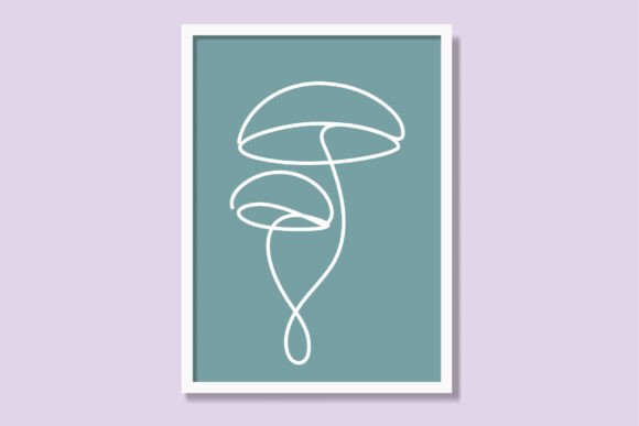 Download Mushroom Linear Printable Poster Design - Printable poster Collection