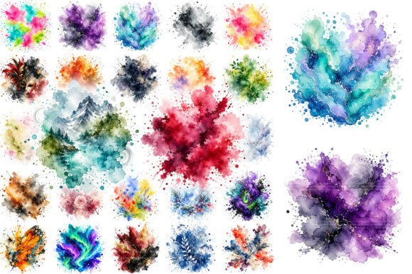 Download 100 Abstract Watercolor Splash Clipart - Watercolor splash Collection