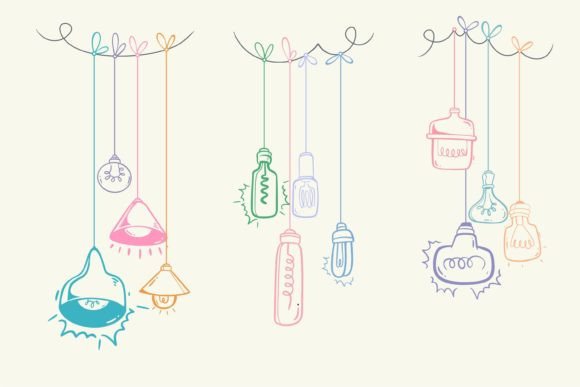 Download Light Bulb Collection with Line Curve - Curve Collection