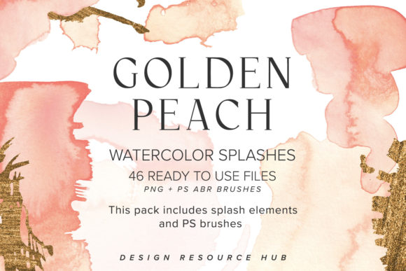 Download Golden Peach Watercolor Splash Pack - Watercolor splash Collection