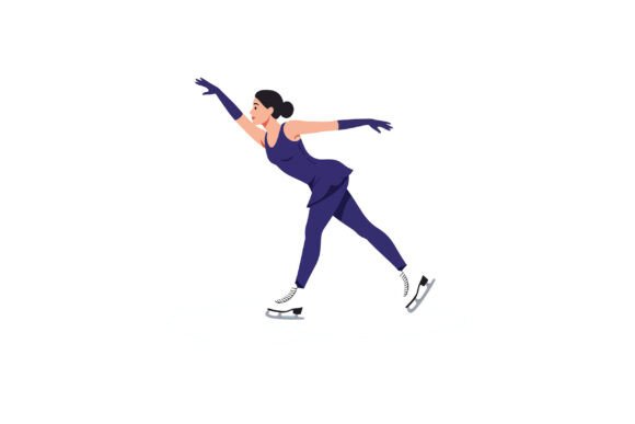 Download Female Figure Skater Performing Graceful - Form Collection