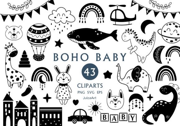 Download Boho Baby Svg, Black Bohemian Clipart - Premium Resources