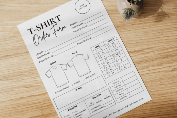 Download Editable T-shirt Order Form Template - Form Collection